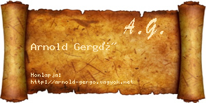 Arnold Gergő névjegykártya