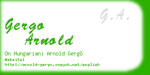 gergo arnold business card